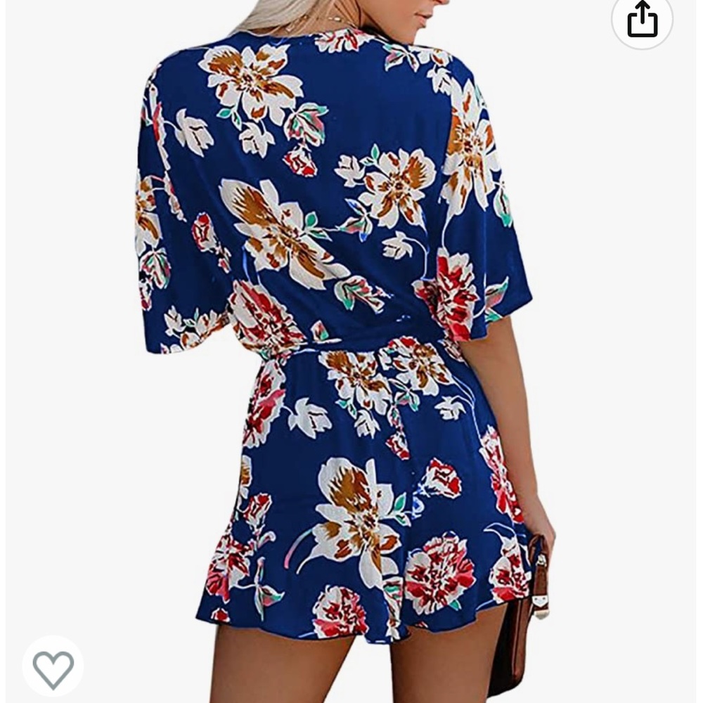 New Floral Romper with belt - Picture 2 of 5